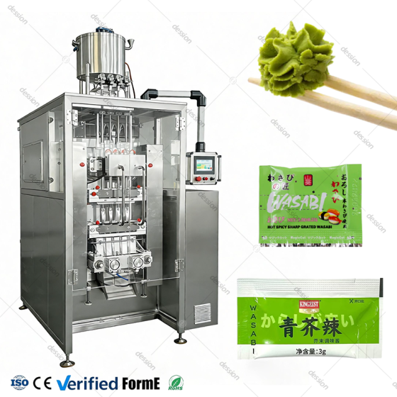 high speed 4 lanes wasabi stick mustard sachet filling sealing packing machine automatic